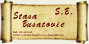Staša Bušatović vizit kartica